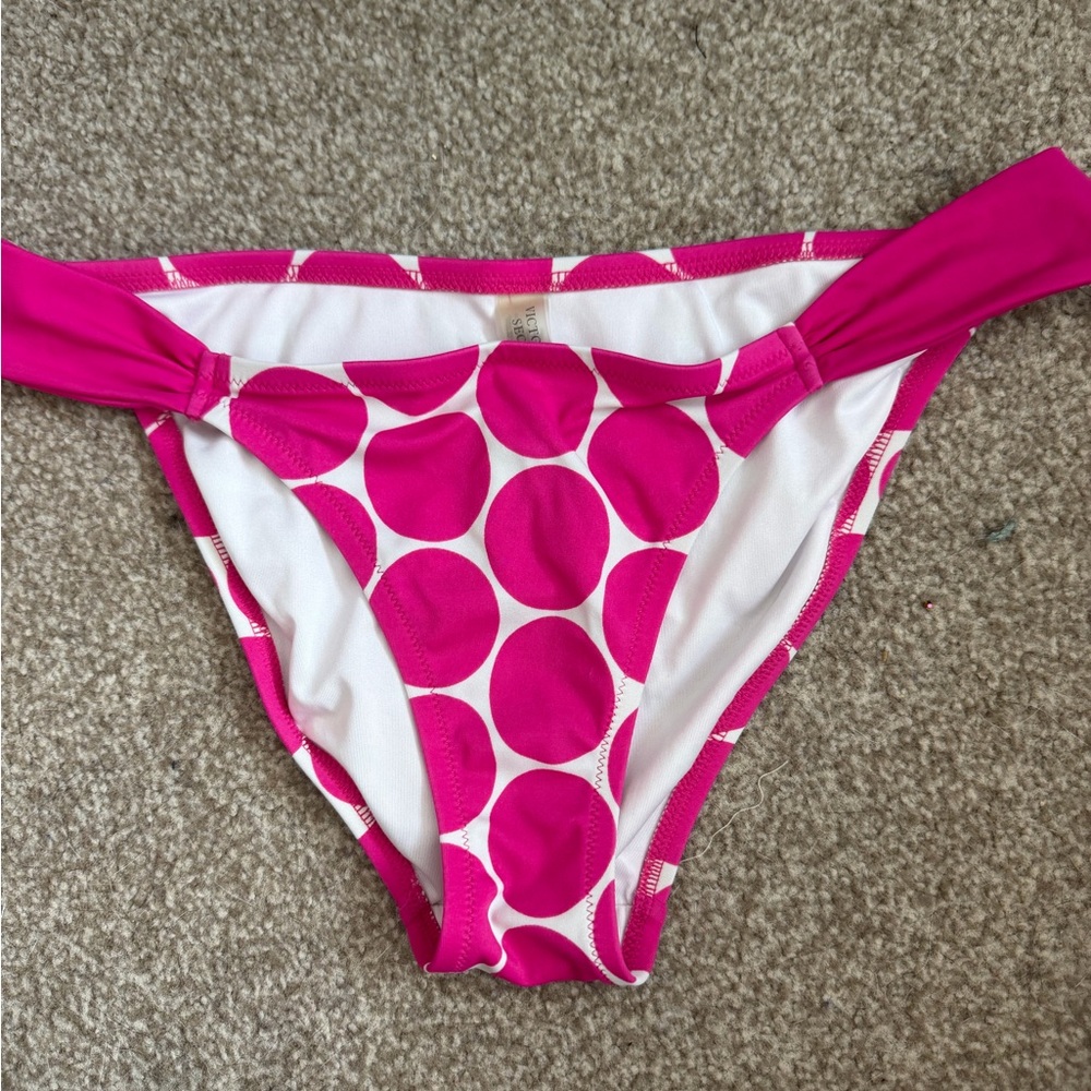 Victorias Secret Rare Hot Pink Polka Dot Bikini Bottom